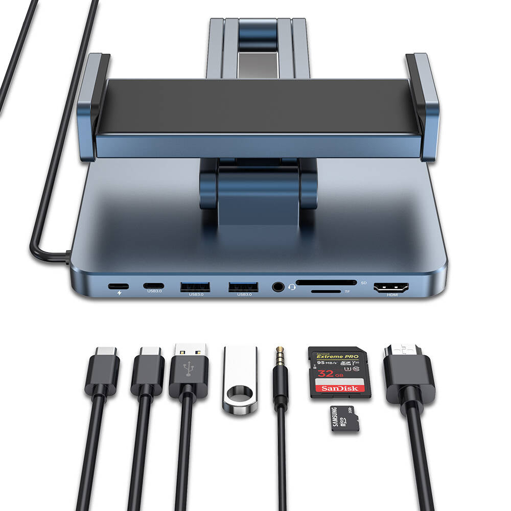 Wiwu AH801 8in1 HDMI (4K@60Hz) Girişli Type-C Hub Bağlantı İstasyonlu Ayarlanabilir Tablet Standı Wiwu AH801 8in1 HDMI (4K@60Hz) Girişli Type-C Hub Bağlantı İstasyonlu Ayarlanabilir Tablet Standı